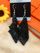 Vintage Carré Sequin Filet Boucles d'Oreilles Pendantes