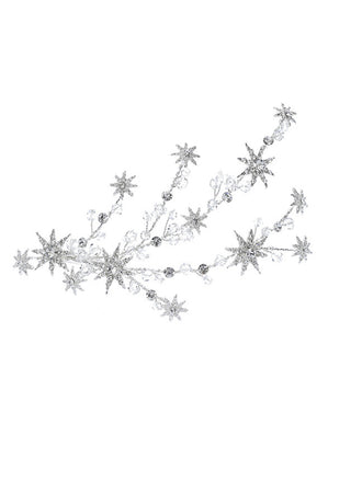 Pince à Cheveux Étoile Rayons Strass Argent