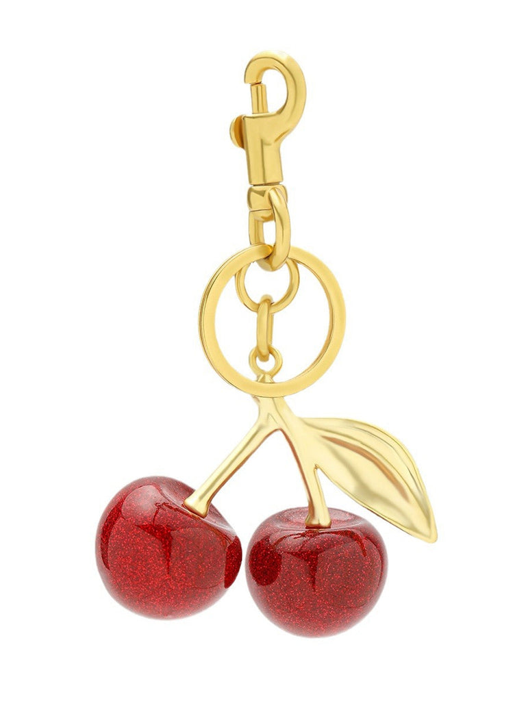 Accessoires Rouge Cerise Pendentif avec Doré Tone Feuille