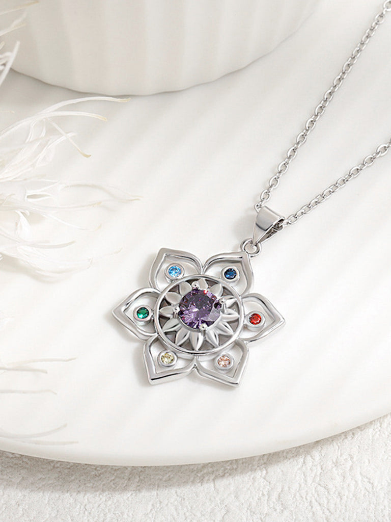 Accessoires Chakra Flower Pendentif avec Multicolore Crystals 4