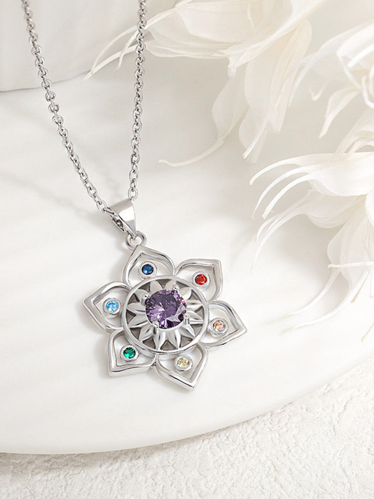 Accessoires Chakra Flower Pendentif avec Multicolore Crystals 5