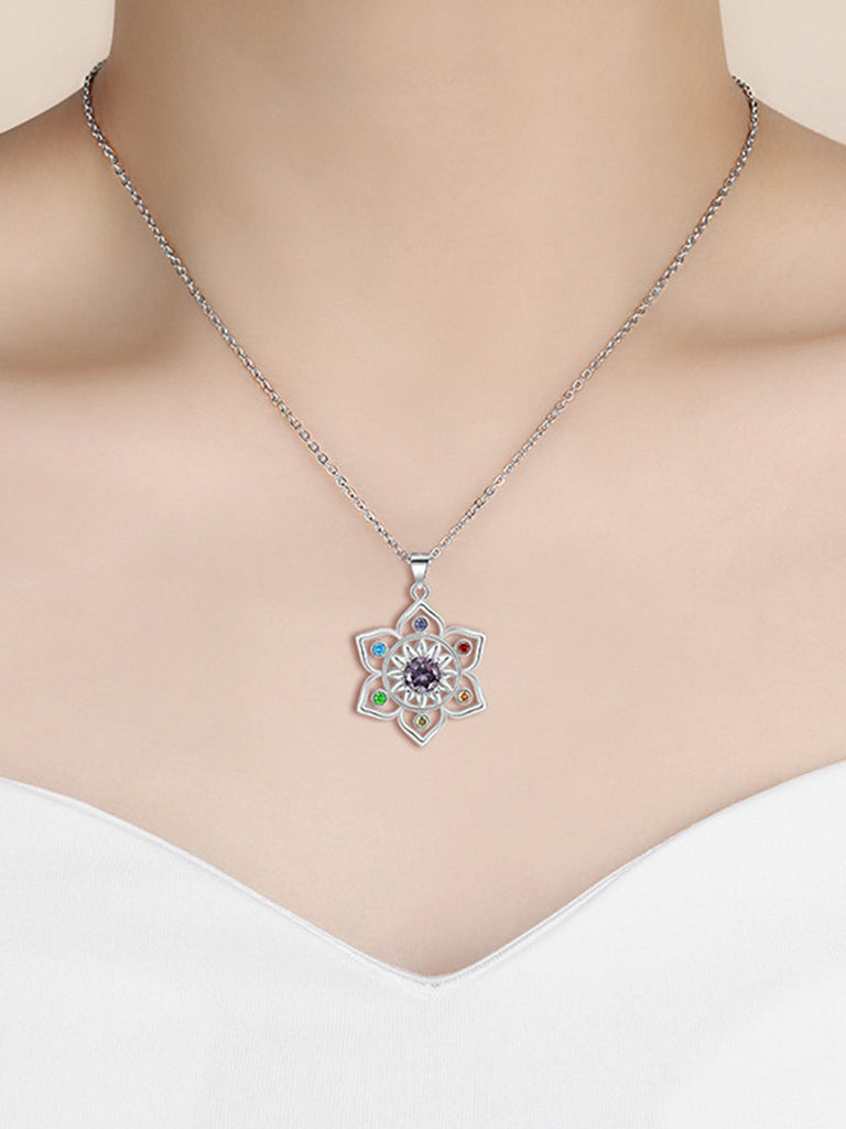 Accessoires Chakra Flower Pendentif avec Multicolore Crystals 2