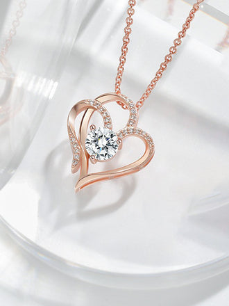 Accessoires Vintage Doré Double Cœur Transparent Zircon Amour 2