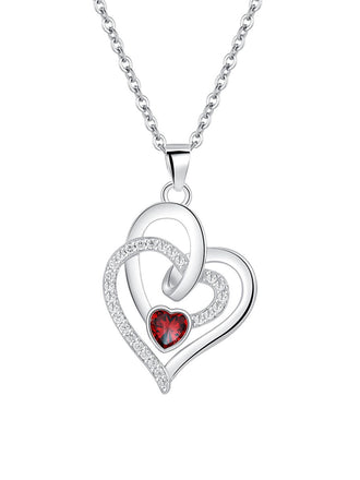 Accessoires Vintage Double Entrelacé Cœur Rouge Cristal Amour