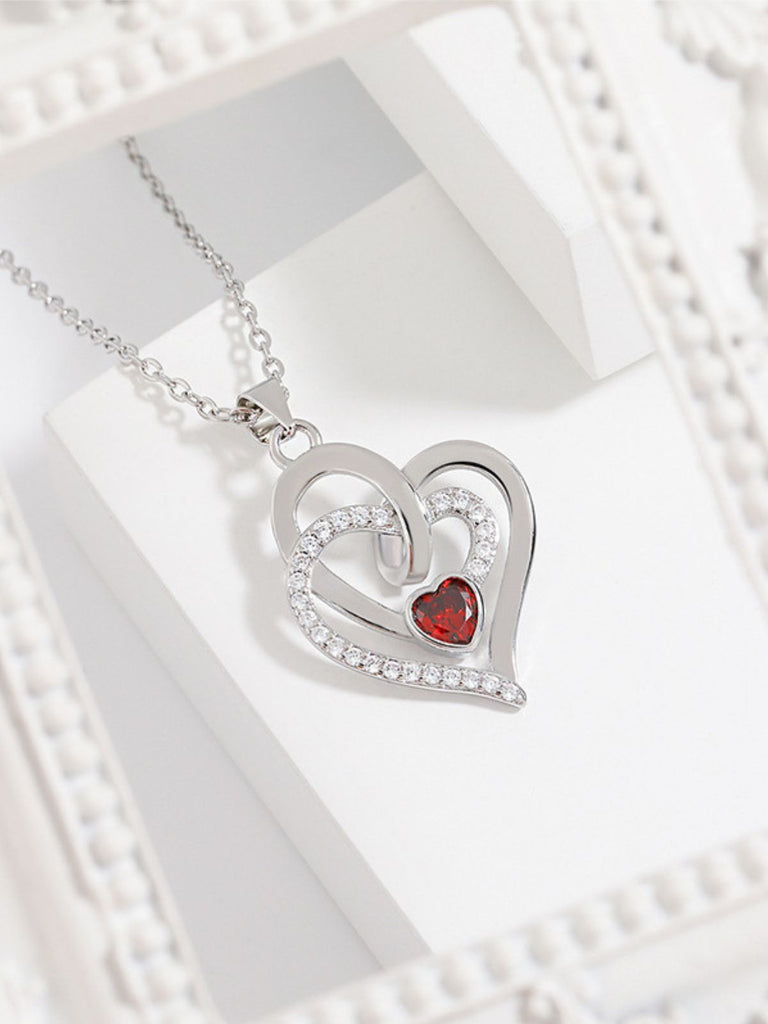 Accessoires Vintage Double Entrelacé Cœur Rouge Cristal Amour 3