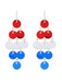 Boucles d'Oreilles Pendantes à Paillettes Rouge Blanc et Bleu