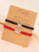 Bracelet de couple gothique rouge et noir à breloque araignée - 4