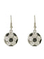 Boucles d'oreilles pendantes forme ballon football strass