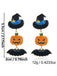 Boucles d’oreilles émaillées d’Halloween à citrouille, chapeau de sorcier, chauve-souris et bonbon