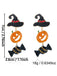 Boucles d’oreilles émaillées d’Halloween à citrouille, chapeau de sorcier, chauve-souris et bonbon