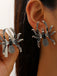 Grandes boucles d’oreilles araignée avec pierres artificielles pour Halloween