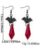 Boucles d’oreilles gothiques pendantes à chauve-souris et cristal rouge - 3