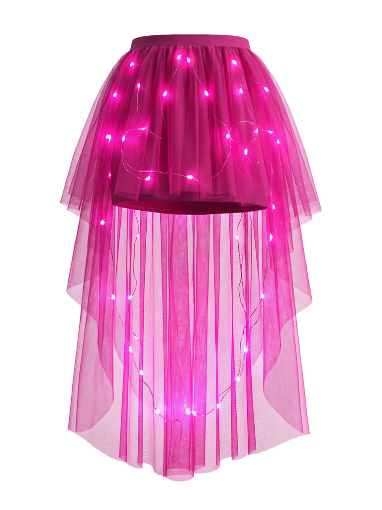 Jupe tutu asymétrique en maille lumineuse à LED Années 1980 - 6