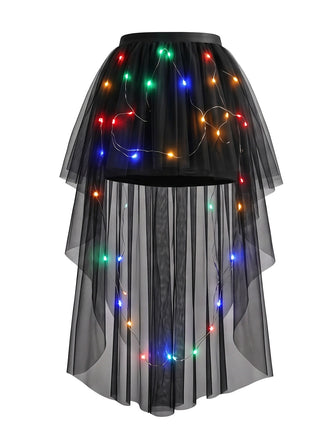 Jupe tutu asymétrique en maille lumineuse à LED Années 1980 - 1