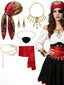 Ensemble accessoires de pirate avec bijoux foulard et ceinture