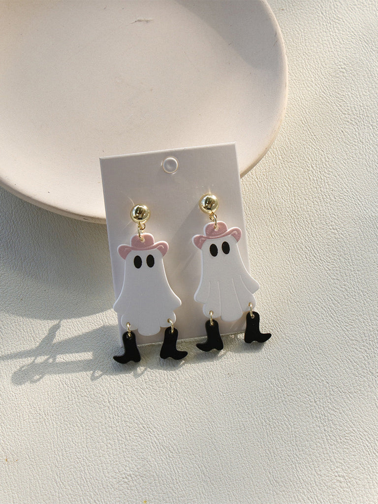 Boucles d'Oreilles Pendantes Western Fantôme Halloween Vintage