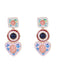 Boucles d’oreilles pendantes colorées en émail à fleurs géométriques - 1