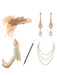 Ensemble 5PCS d’accessoires Gatsby Flapper années 1920 à plumes et perles