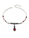 Collier gothique à pendentif chauve-souris et rubis rouge