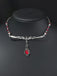 Collier gothique à pendentif chauve-souris et rubis rouge