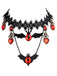 Collier gothique rouge à pendentif chauve-souris et goutte de sang - 3