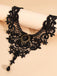 Collier ras-de-cou gothique victorien en dentelle avec pendentif en pierre