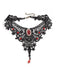 Collier ras-de-cou gothique victorien en dentelle avec pendentif en pierre