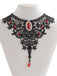 Collier ras-de-cou gothique victorien en dentelle avec pendentif en pierre