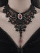 Collier ras-de-cou gothique victorien en dentelle avec pendentif en pierre