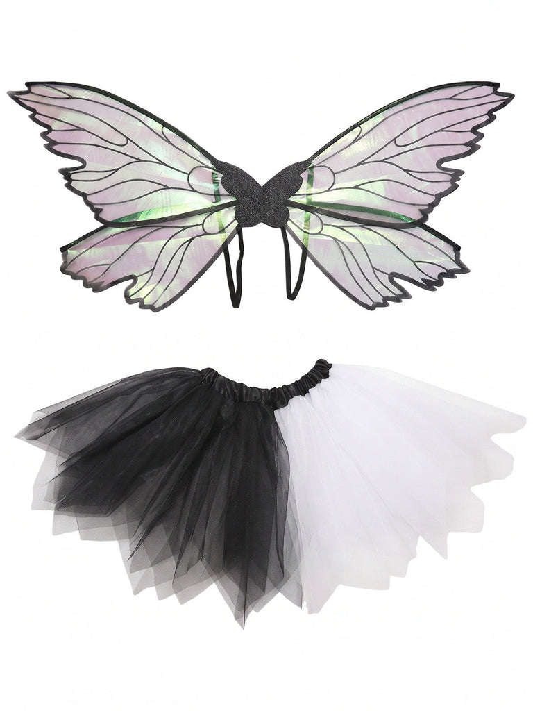 Ensemble d’accessoires irisés de fée avec ailes et tutu