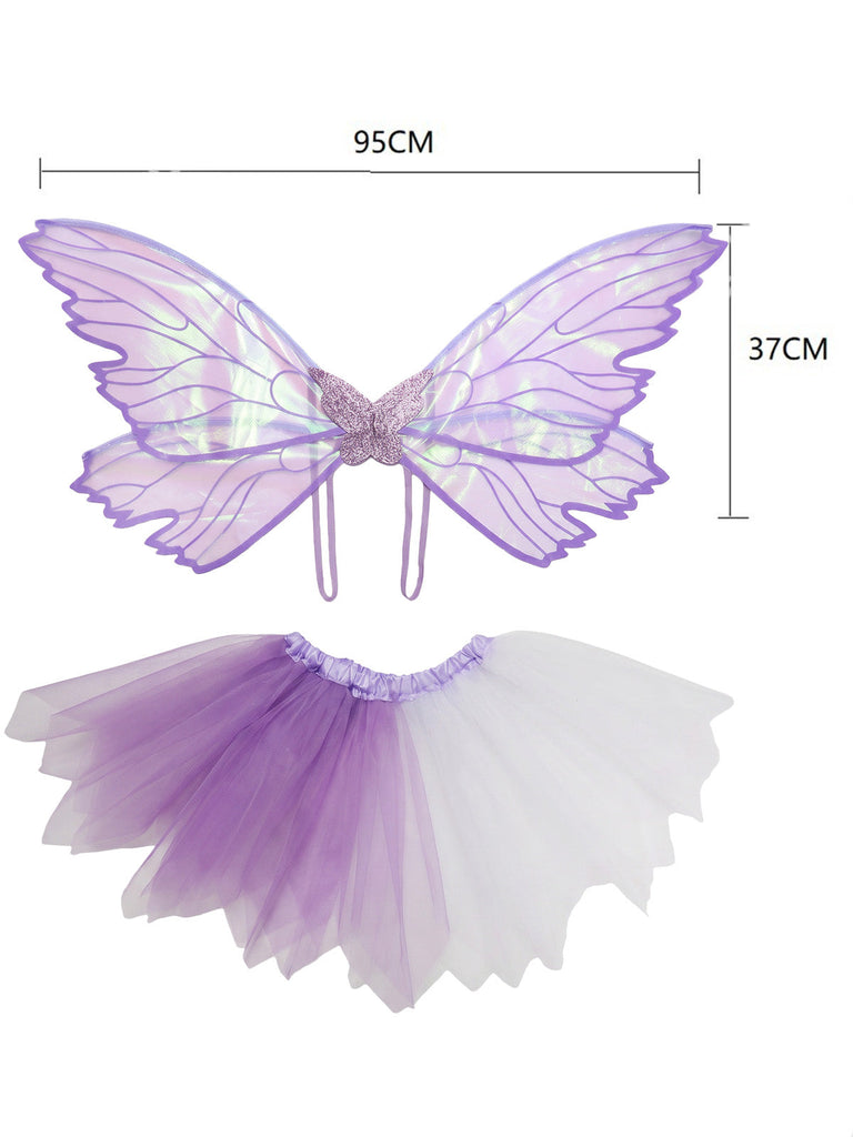 Ensemble d’accessoires irisés de fée avec ailes et tutu