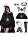 Ensemble d’accessoires noir d’Halloween avec cape à toile d’araignée