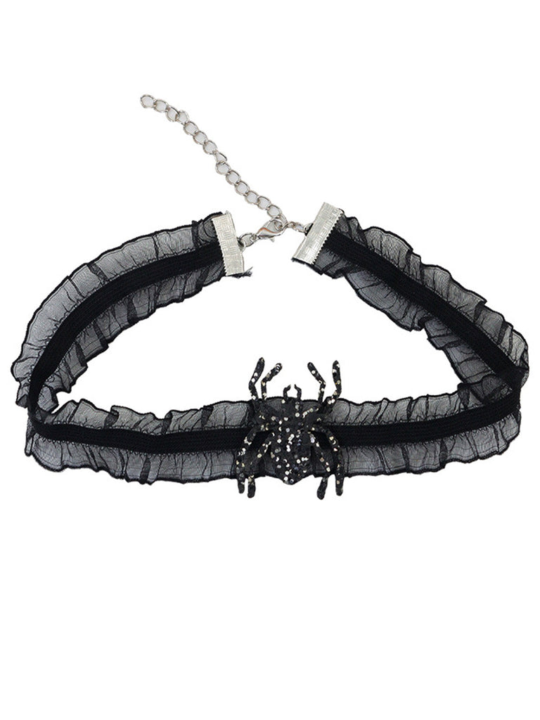 Ensemble d’accessoires noir d’Halloween avec cape à toile d’araignée