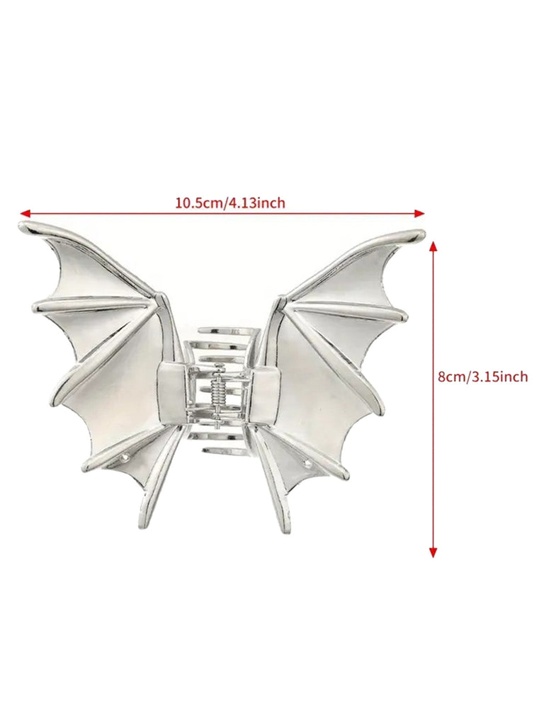 Pince à cheveux gothique vintage en forme d’ailes de chauve-souris métalliques
