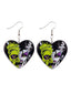 Boucles d’oreilles pendantes cœur Mariée de Frankenstein pour Halloween