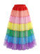 Jupon arc-en-ciel en tulle étagé avec cerceau années 1950
