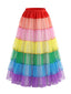 Jupon cerceaux et volants tulle multicolore années 1950