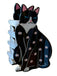 Pince à cheveux noire en forme de chat à motif floral