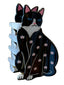 Pince cheveux forme chat noir motif floral