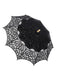 Parapluie vert ajouré en dentelle florale