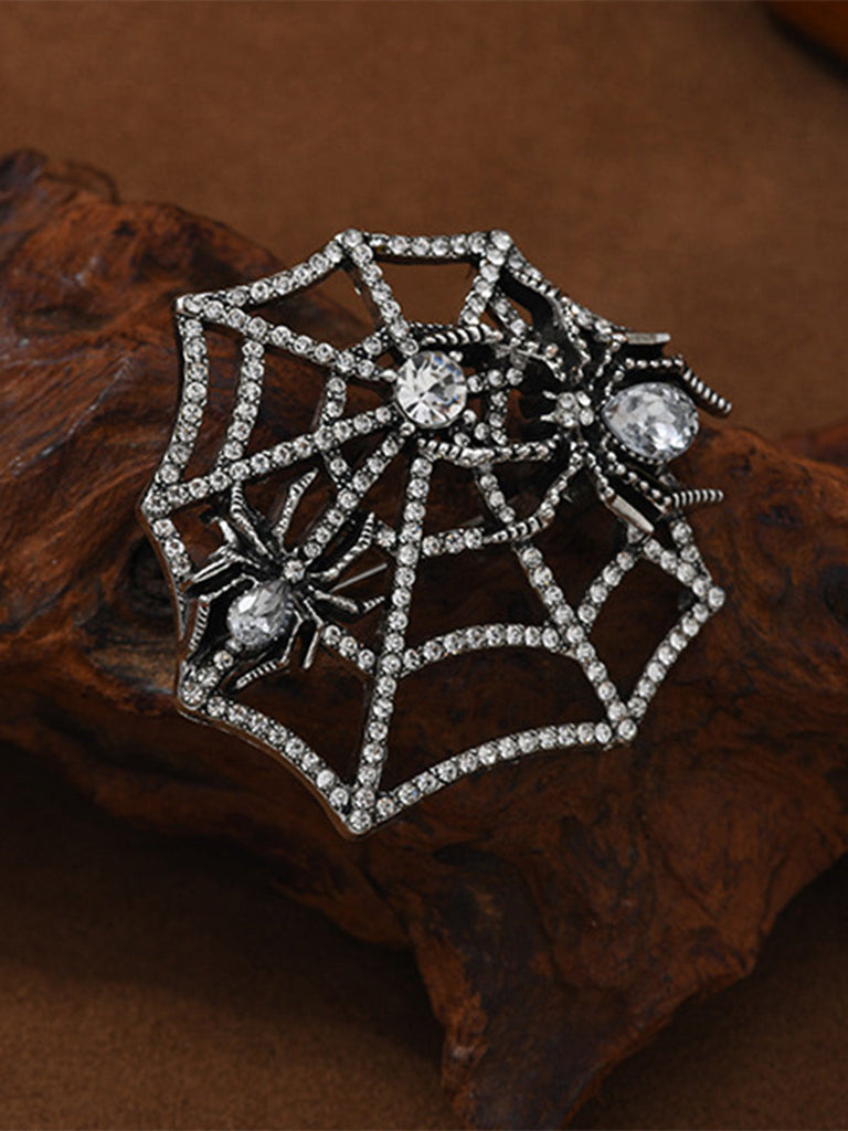 Broche araignée en toile de strass - 3