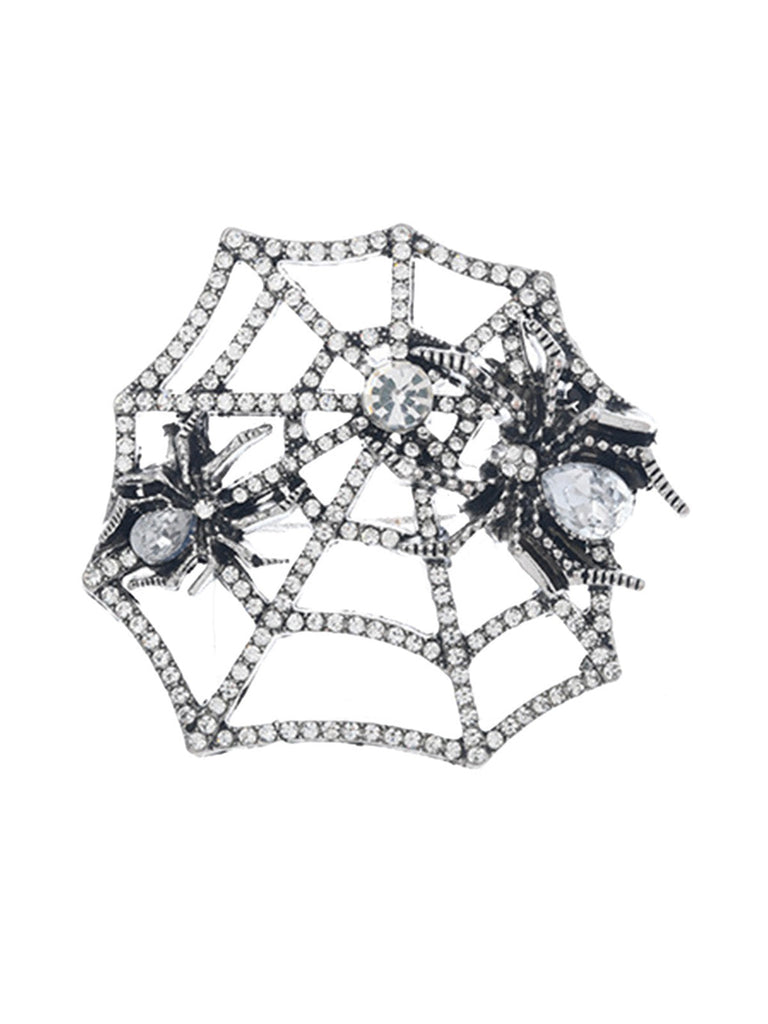 Broche araignée en toile de strass - 5