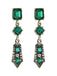 Boucles d’oreilles pendantes Art déco à strass géométriques