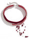 Collier ras-du-cou rouge sang en velours et perles
