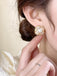 Boucles d'oreilles vintage en alliage d'or et perles