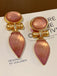 Boucles d'oreilles vintage en forme de goutte d'eau en or rose