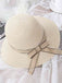Chapeau de soleil vintage avec nœud en forme de dôme en paille