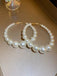 Boucles d'oreilles vintage à grand cerceau en perles