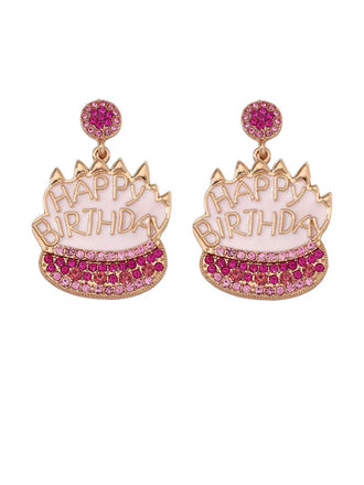 Boucles d'oreilles vintage en strass pour gâteau d'anniversaire