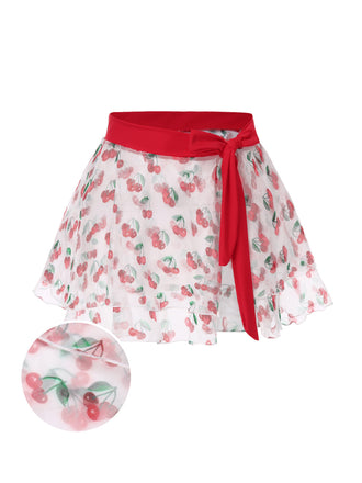 Cache Maillot rouge cerise à lacets années 1950